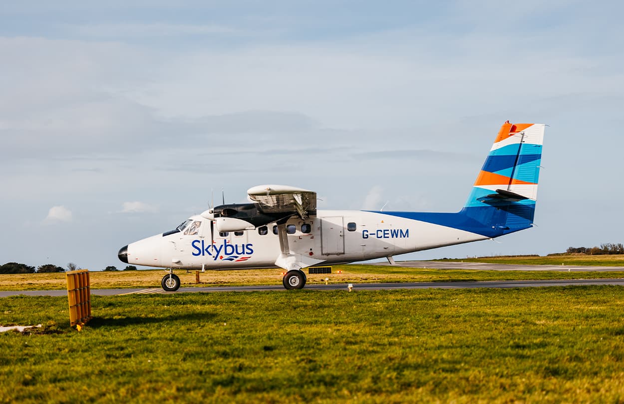 Skybus DHC-6 Twin Otter aircraft landing at Land's End Airport